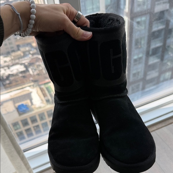 UGG Black Fur-Lined Footwear , limited edition!! USA 6 , used few times only - Picture 5 of 13